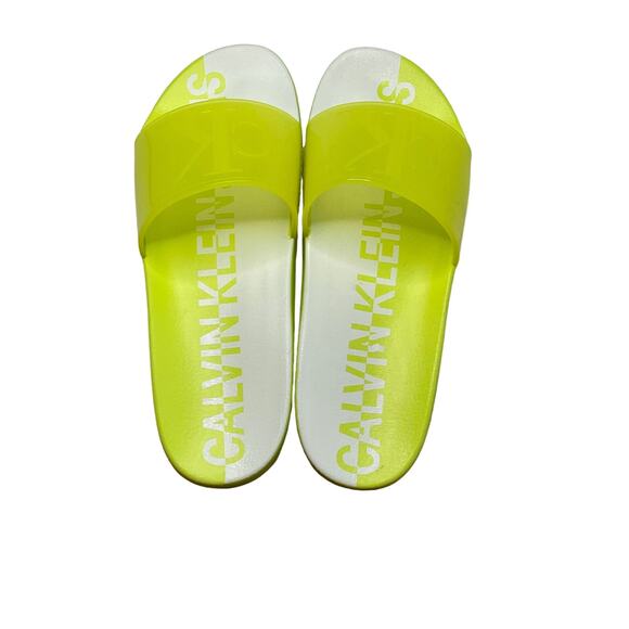 Calvin Klein Men's Aerlin Pool Slide Sandals Yellow Size 12 - Picture 5 of 5